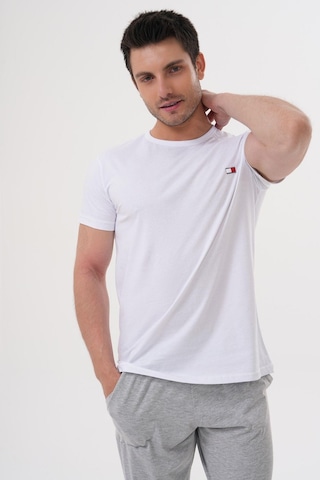 Mecit 4000 Beyaz Gri Erkek Büyük Beden Pijama Takımı Gri