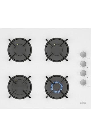 Simfer QS Beyaz 2'li Cam Ankastre Set (3507 Ocak + 8704 Davlumbaz)