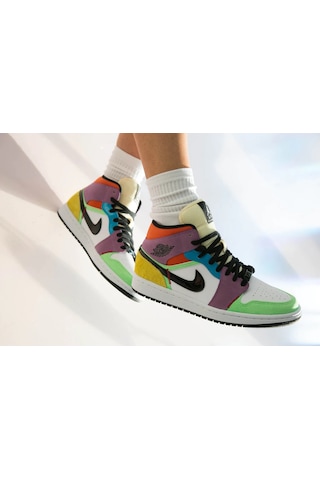 Nike NIKE AIR JORDAN 1 MID “MULTICOLOR” ÖZEL SERİ AYAKKABI Çok Renkli