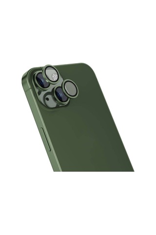 Apple Uyumlu iPhone 15 Zore Safir Cl-15 Parmak İzi Bırakmayan Anti-reflective Kamera Lens Koruyucu Yeşil