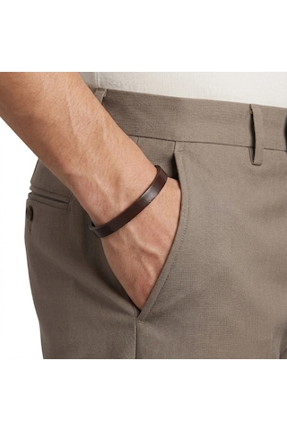 Moncuk Design Kahverengi Pu Deri Zamak Erkek Bileklik 33513b16d1 Çok Renkli