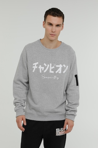 Superfly Bisiklet Yaka Erkek Sweatshirt Spf101232313408 Gri