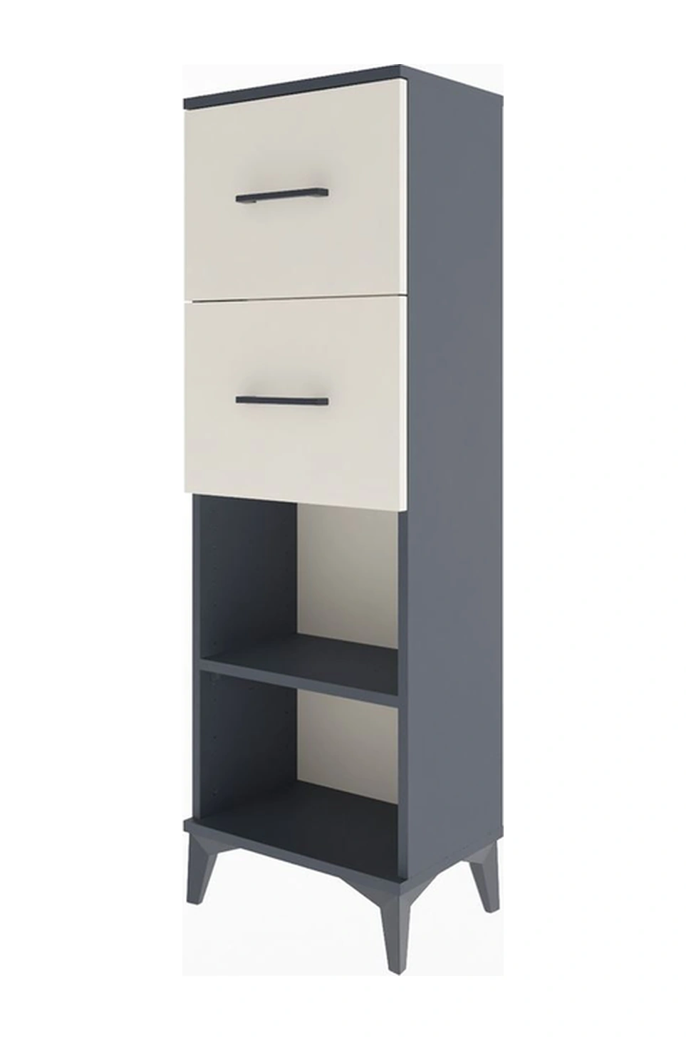 Arges Dolap Tek Raflı 2 Çekmeceli 44x30x134 Antrasit-aytaşı Antrasit