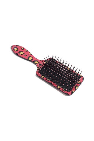 Jzcat Hava Yastığı Tarağı Leopar Desenli Çift Taraflı Baskı Saç Tarağı Ev Masajı Hava Yastığı Tarağı - Kırmızı