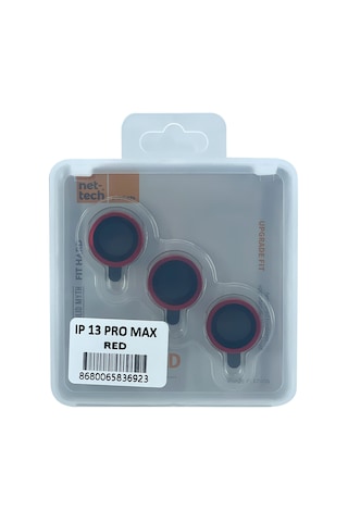 Nettech Apple Uyumlu iPhone 13 Pro Max Damla Model 3in Kamera Cam Koruyucu - Kırmızı