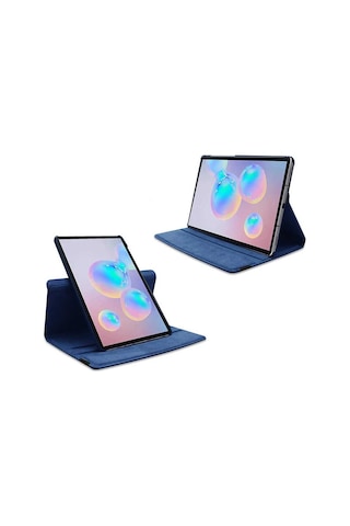 Galaxy Tab S7 T870 Uyumlu Zore Dönebilen Standlı Kılıf-lacivert Tablet Kılıfı