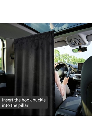 Dancemonkey Cbtx 190 T Ipek Kumaş Araba Bölme Perdesi, 2 Arka Pencere İle Gizlilik,