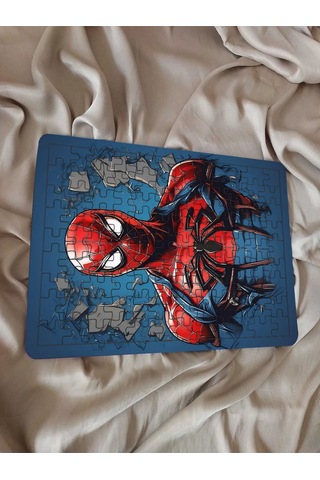 Çocuk Puzzle Ahşap Örümcek Adam 4 108 Parça Mobilya