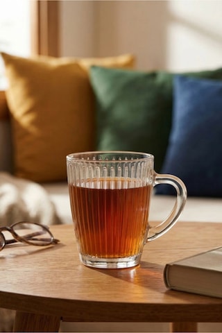 Lav Hestia Cam Kupa 3 Kişilik 400 ml Kulplu (Kahve/Çay Bardağı)