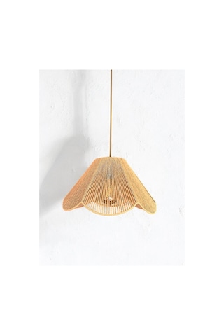 Hasır El Yapımı Bohem Çiçek Şekilli Rustik Avize - Kahverengi Kahverengi