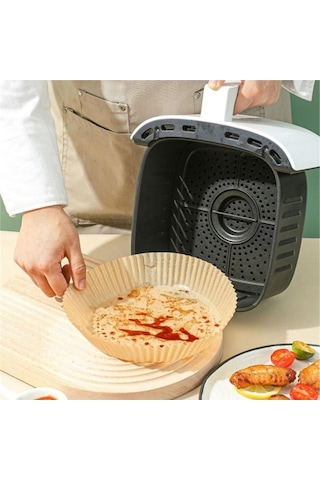 50 Adet 20 Cm Airfryer Pişirme Kağıdı Tek Kullanımlık Fritöz Yağ Geçirmez Yapışmaz Yuvarlak