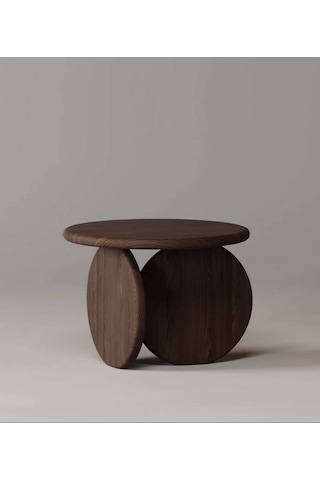 Kresa Masif Ağaç Yan Sehpa Koyu Ceviz