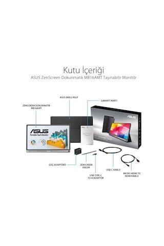 Asus MB16AMT 15.6" 5 MS 60 Hz USB Type-C Full HD IPS Dokunmatik Monitör
