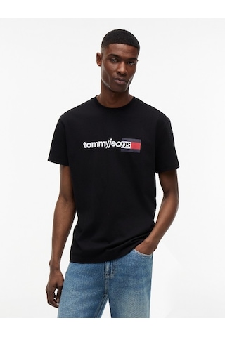 Tommy Hilfiger Tjm Reg Entry Dna Ss Tee Erkek Siyah T-shirt - Dm0dm23406