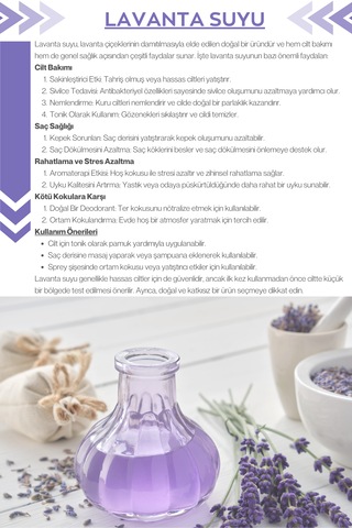 Doğal Ve Organik Saf Lavanta Hidrosolü - Canlandırıcı, Besleyici