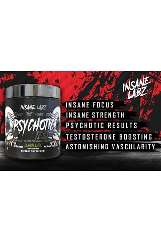 Insane Labz Psychotic Test, High Stim Testosterone Energy & Pump Boosting Pre-workout Powder Karışık