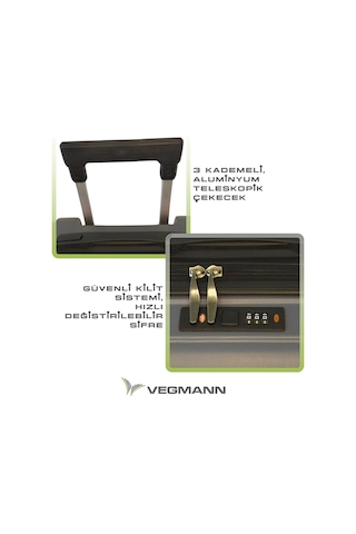 Vegmann Tartılı Scavel Antrasit Orta Boy Valiz Antrasit