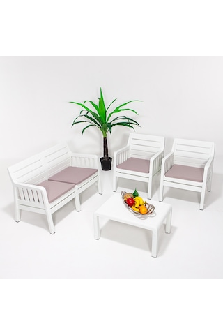 Lara 2 1 1 S Bahçe Takımı Balkon - Bahçe - Teras Mobilyası / Beya Beyaz Lara 2 1 1 S Bahçe Takımı Balkon - Bahçe - Teras Mobilyası / Beya Beyaz