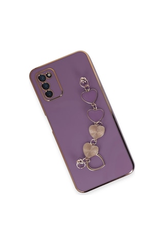Gld-spt- Newface Samsung Uyumlu Galaxy A03s Kılıf Esila Silikon - Mor