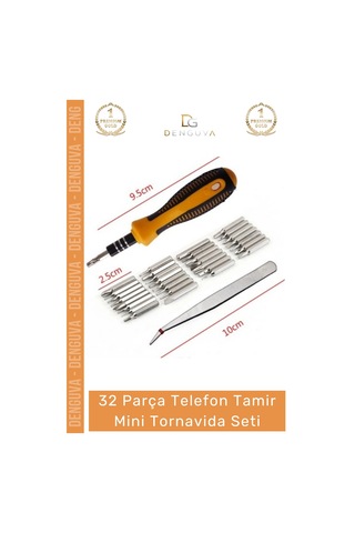 Tornavida Profesyonel Hassas Elektronik Onarım Seti 32 Parça Telefon Tamir Mini Tornavida Seti