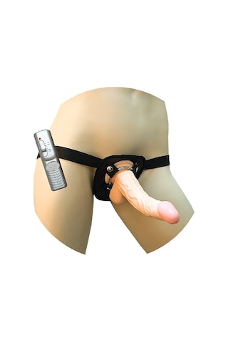 Erofoni Ultra Süper Realistik 15 CM Titreşimli Belden Bağlamalı Yapay Strapon Takma Vibratör Penis