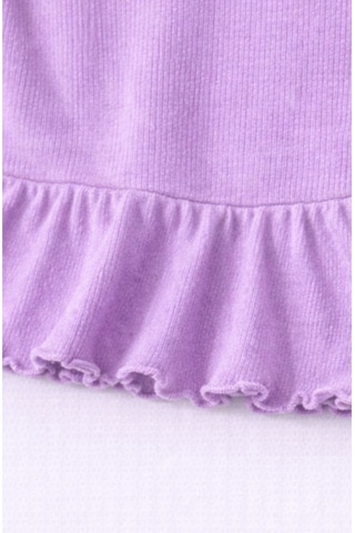 For My Baby Fitilli Kumaş 2 Li Kız Bebek Takım Şortlu Yazlık Mor