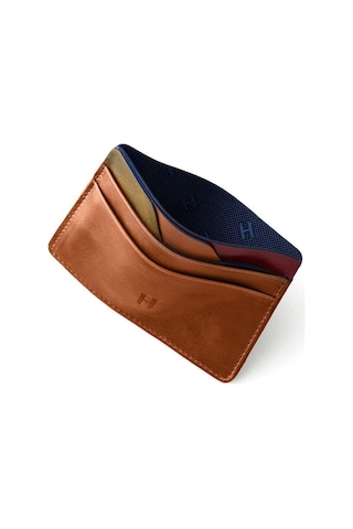 Helmbrook London Elton Erkek Taba Plus Color Deri İnce Tasarım Çok Bölmeli Rfid Korumalı Kartlık Taba