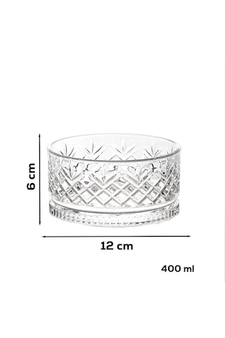 Porsima 2 Li Kristal Cam Çerezlik Sunumluk Tek Kişilik Salata Kasesi Seti 400 Ml