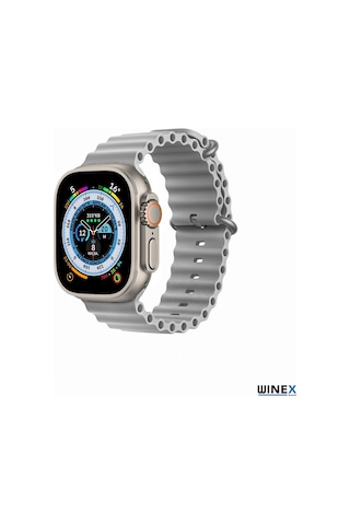 Winex 42-49mm Yeninesil Apple Uyumlu Watch Akıllısaatkordonu Silikon Gri