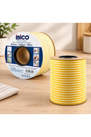 D Profil Kapı-pencere Fitili 9x6 Mm Beyaz - Bobin 2x50m 100 M