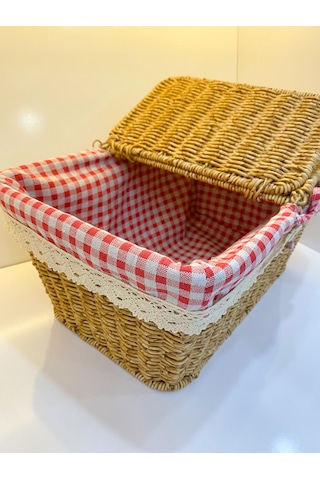 Hasır Piknik Sepeti Sarı