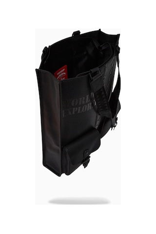 Sprayground Global Traveler Cargo Tote, Geniş Hacimli Seyahat Çantası Omuz Çantası Siyah