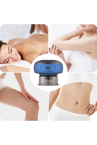 Maiyame Usb Şarjlı 6 Seviye Akıllı Vakum Cup - Isıtmalı Gövde Masajı, Şişme Tedavisi, Kollaj El Aleti - 3 Renk Seçeneği Çok Renkli