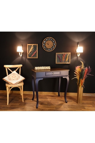Wooding 80 Cm Çekmeceli Masif Lacivert Ceviz Dresuar (548586614) Ceviz