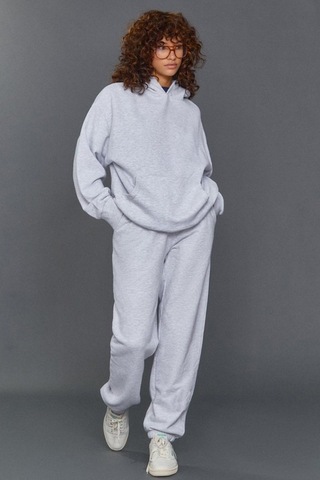 Mad Girls Gri Kapüşonlu Kadın Eşofman Takımı Mg1225 Gri