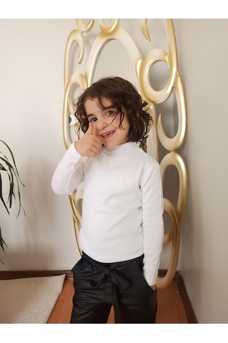 Zeze Unisex Çocuk Kışlık Bluz Beyaz