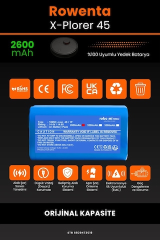 Rowenta X-plorer 45 2600mah Robot Süpürge Bataryası