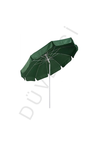 Yeşil Plaj Şemsiyesi 200 Cm Çap /10 Telli, Polyester Kumaş Yeşil
