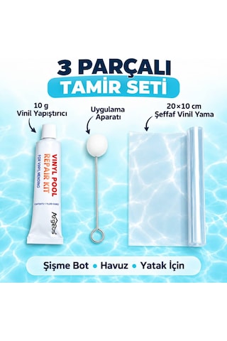 Argeus Şişme Bot Havuz Ve Yatak Tamir Kiti 20x10 Cm Yama 10 G Yapıştırıcı