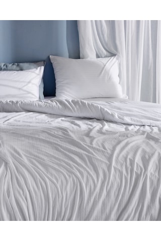 Madame Coco Marlene Tek Kişilik %100 Pamuk Penye Lastikli Nevresim Takımı - Beyaz 8684427198902 Beyaz