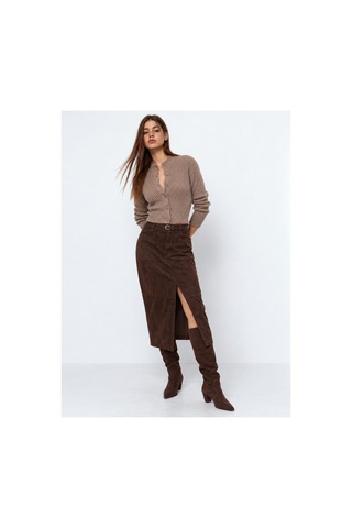 Maison Velora Kadın Bej Basic Crop Yumuşak Dokulu Dik Yaka Triko Hırka-27aj001 Bej 923043141 Bej