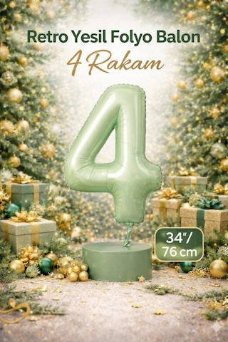 Yeşil 4 Rakam Folyo Blon 76cm Yeşil