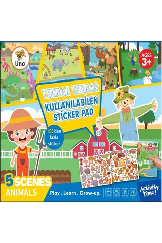 Tekrar Tekrar Kullanabilen Sticker Pad Hayvanlar