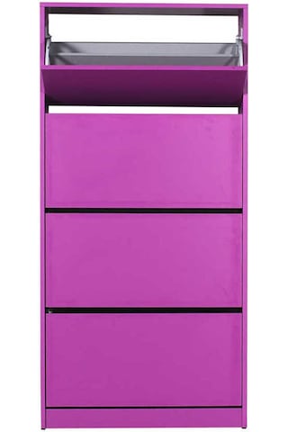 Flat Duo 4 Katlı Geniş Ayakkabılık Dolabı - Mor