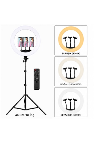 Döküm Ayaklı 22 Inç 600 Led Tripod Rıng Lıght Işık Influencer Youtuber Işığı Güzellik Makyaj Led Zb-f488