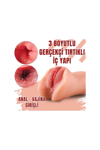 Erotixshop Masturbator Candice - Realistik Dokulu Anal Vajinal 2 İn 1 Titreşimli Suni Vajina