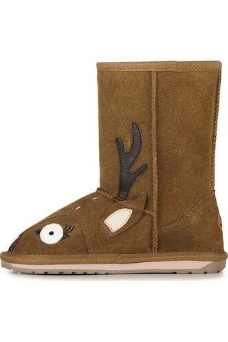 Emu Australia Leather Deer Walker Girl's Boot Kız Çocuk Koyun Derisi Koyun Kürkü Bot Kahverengi Kahverengi