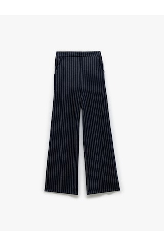 Koton Viskon Geniş Paça Çizgili Pantolon Lacivert Çizgili 6wkg40028ak 7s2