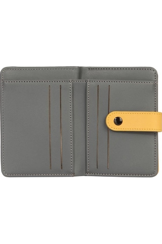 Cengiz Pakel Kadın Mini Boy Çıt Çıt Detaylı Cüzdan 65315 - Hardal/gri 65315-hardal-gri Çok Renkli