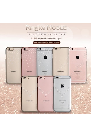 Ringke Noble Slim Apple Uyumlu iPhone 6s/ 6 İle Taşlı Kılıf 4 Tarafı Saran Tam Koruma Rose Gold
